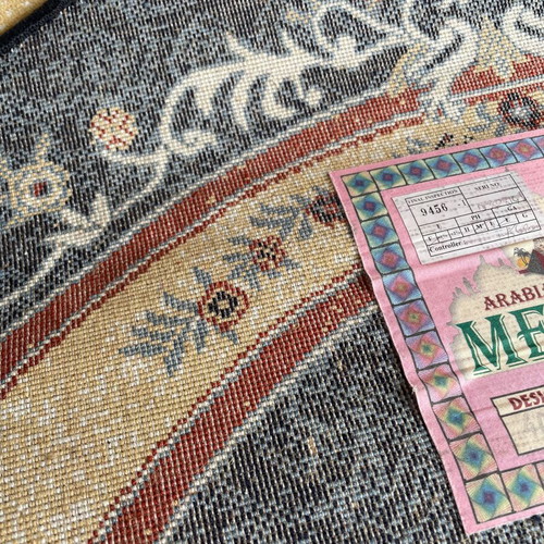 Mekka Arabian Carpets wool rug new, navy blue 1x2