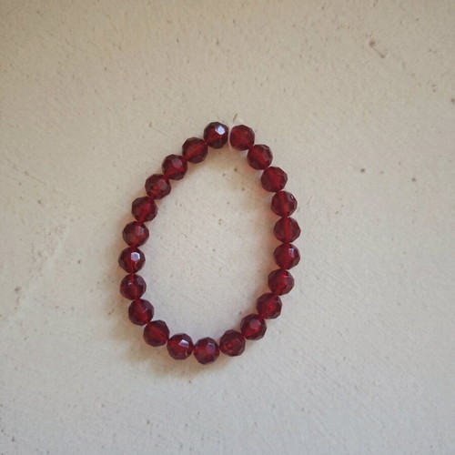 Beaded bracelet elastic like new, red