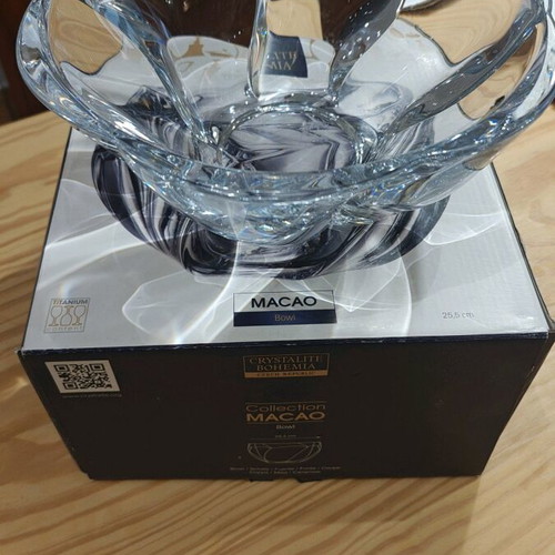 Crystalite Bohemia Macao crystal bowl 25.5cm new