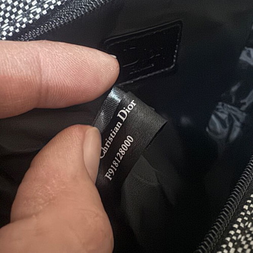Dior fabric toiletry bag used, black and grey