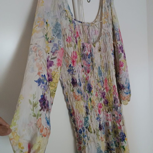 Dress used, XL size, colorful floral design, feminine style