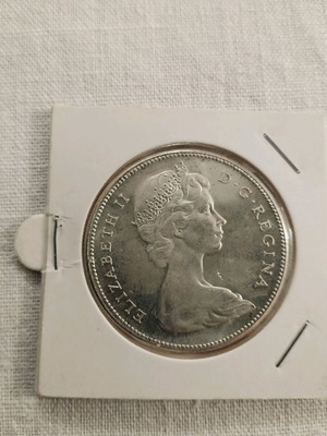 Silver dollar 1867-1967 used, Canadian silver dollar 23.32gr (0.800)