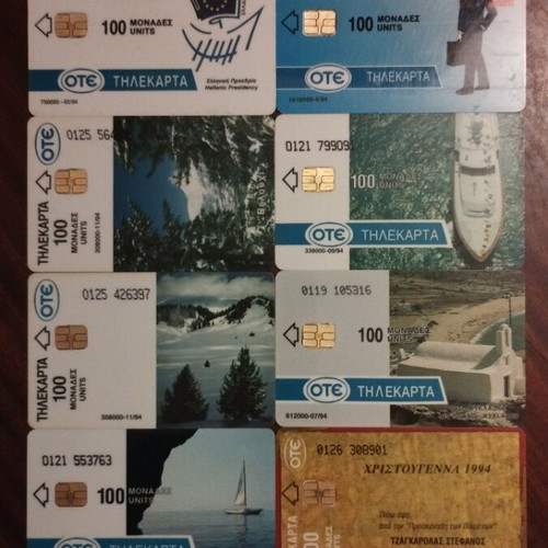 24 Greek phone cards 1994, assorted