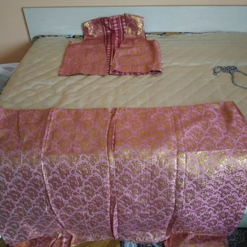 Traditional costume set of silk brocade vest and shalwar like new