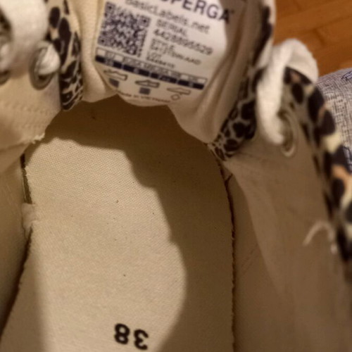Superga canvas leopard shoes like new, size 38