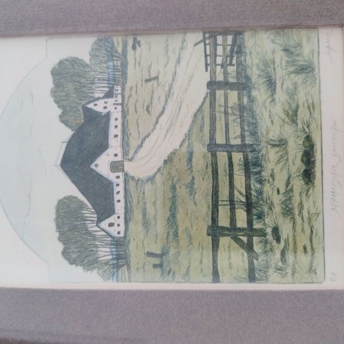 Colorful graphic print "Dithmarscher Bauernhof" by Peter K. Schaar like new