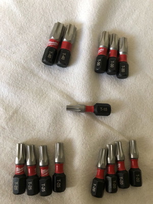 Milwaukee Torx накрайници нови за ударен винтоверт комплект