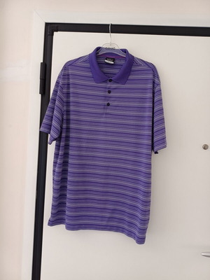 Nike Golf Dri-FIT polo shirt XL used, purple with white stripes