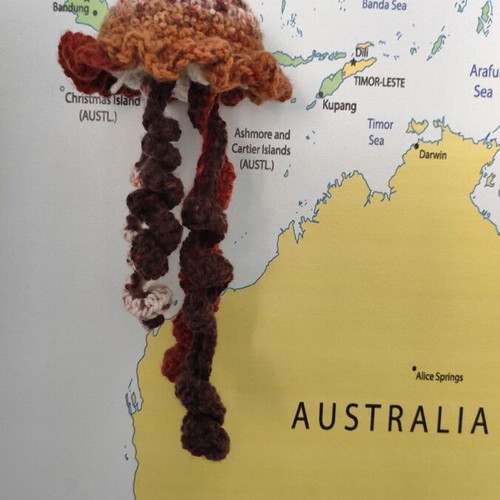 Brown Handmade Jellyfish 23-25 cm like new