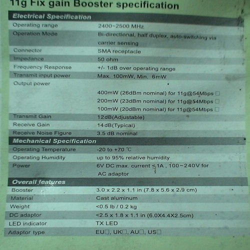 Fix Gain Booster signal amplifier used, fixed gain