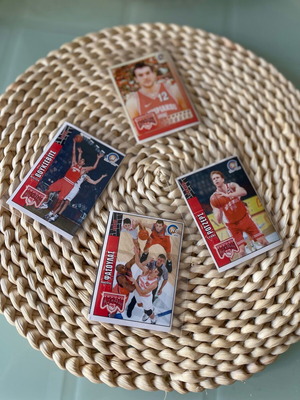 Olympiacos basketball cards used, set of 4, 1997
