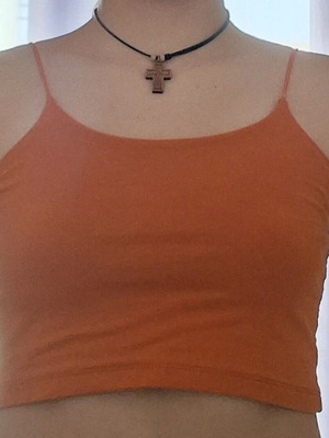 Crop top ραντάκι Reline σαν καινούργιο, πορτοκαλί, βαμβακερό, μεγέθη M και L