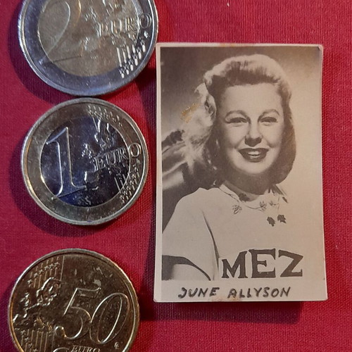 June Allyson vintage MEZ collectible photo card