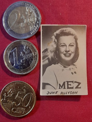 June Allyson vintage MEZ collectible photo card