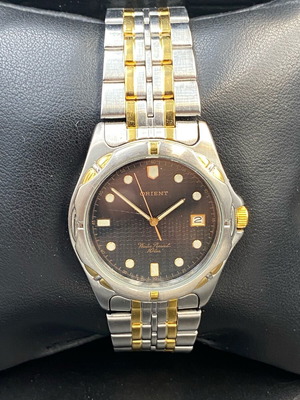 Orient Vintage Ρολόι Quartz μεταχειρισμένο, δίχρωμο χρυσό και ατσάλι