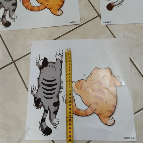 Cat stickers for kids room, pack of 6, new