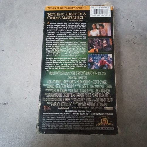 West Side Story Natalie Wood VHS tape used, 2000s decade