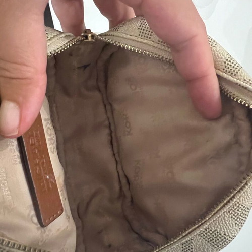 Michael Kors cosmetic bag used, beige