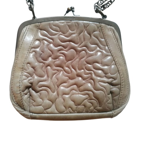 Max&Co Crossbody Bag used, beige with chain and quilted design