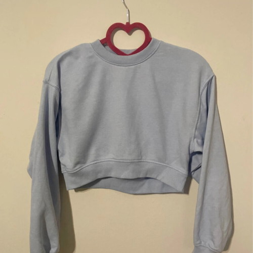H&M thin cropped sweatshirt like new, light blue, size XXS