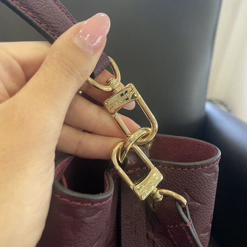 Authentic leather bag, burgundy