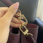 Authentic leather bag, burgundy