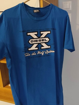 Diesel T-shirt Take the Wolf Option blue, like new, size L-XL