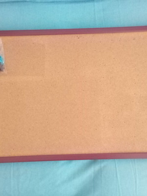 Cork bulletin board 60x40 cm with bordeaux frame like new