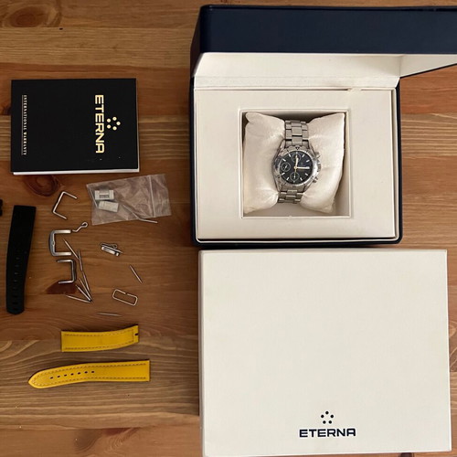 Eterna Kontiki Chronograph watch used, complete set