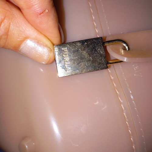 Furla Candy Bag Boston bag, nude pink glossy PVC