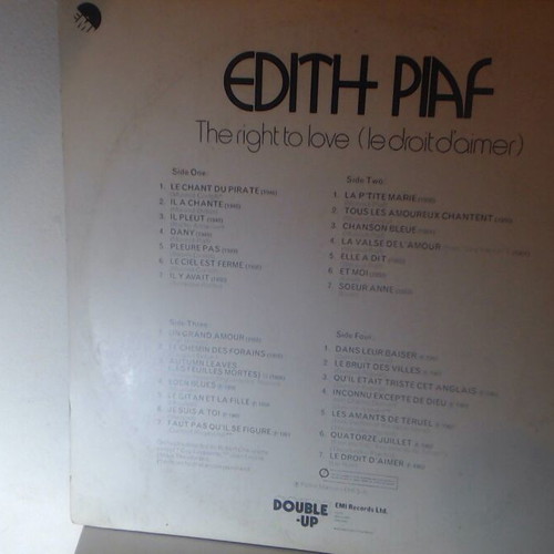 Edith Piaf Le Droit d'Aimer 2LP used, EMI 1974