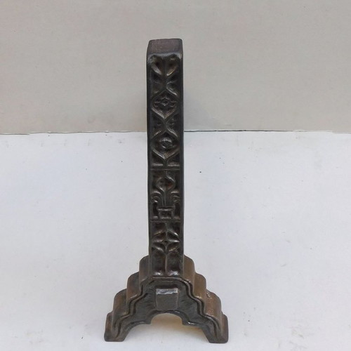 Cast iron andirons pair about 130 years old