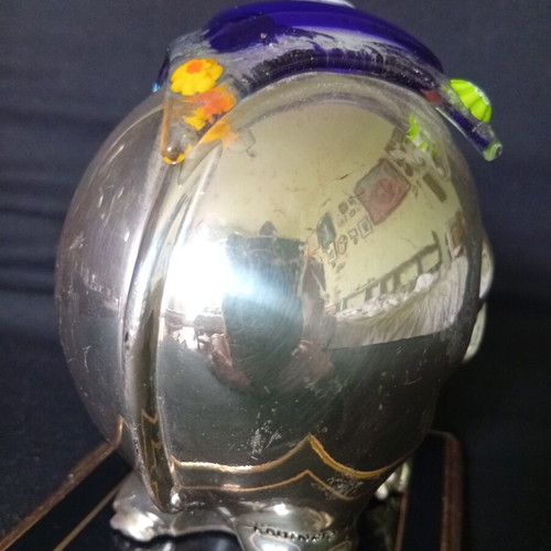 Elephant with Murano glass saddle like new, 11-12 cm