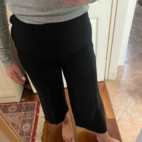 Zip culotte black fabric pants jupe culotte lightweight