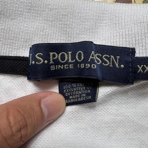 US Polo Assn Vintage White Polo Tee Size Large Like New