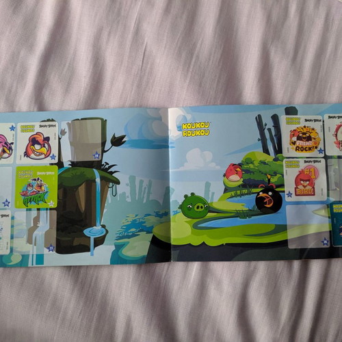 Koukouroukou Angry Birds album used with 21 stickers