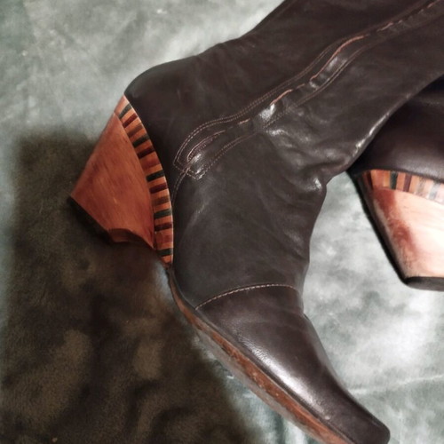 Firetrap boots used size 38 dark brown leather with 7cm heel