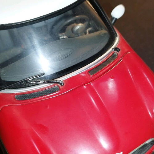 Mini Cooper used metal model car 1:18 red with white roof