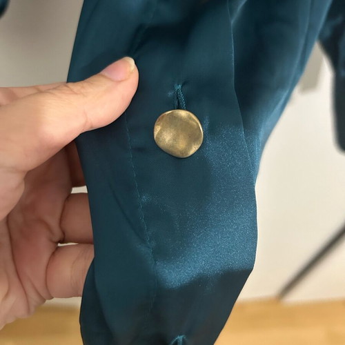 Zara satin-type petrol dress like new without belt