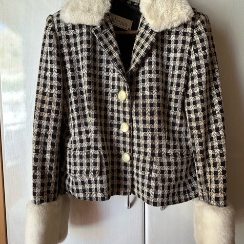 Jacket with wool fur like new, size 50