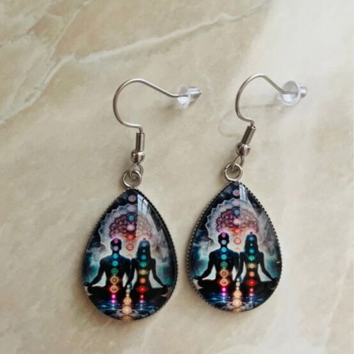 Twin Flames earrings like new, multicolored