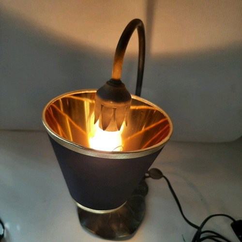 Bronze lamp used, 1970s with lampshade