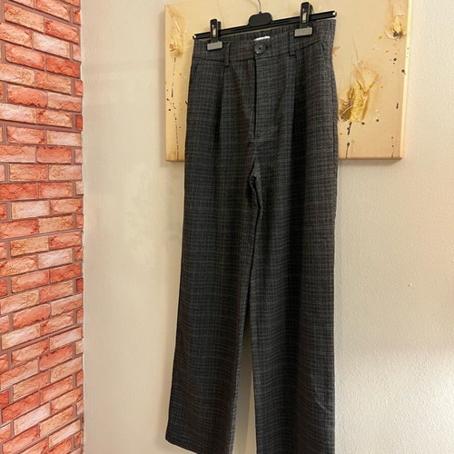 Stradivarius fabric pants used, regular fit, brown
