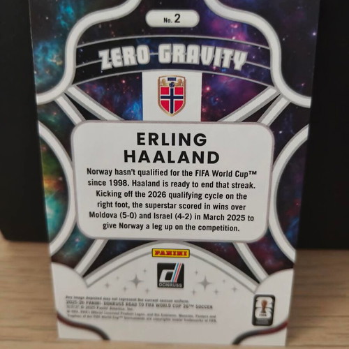 Erling Haaland 2025-26 Donruss Road to FIFA World Cup Zero Gravity card new