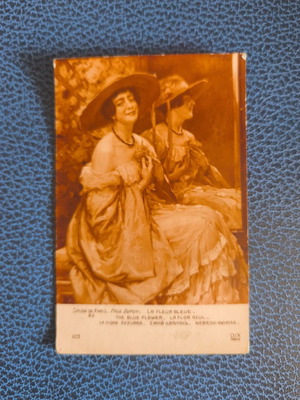 Vintage artistic postcard Paul Dupuy La Fleur Bleue used