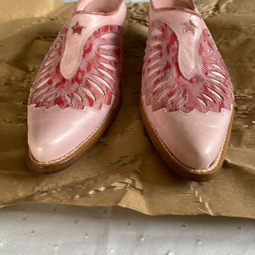 Roberto Cavalli Angels leather mules in pink, like new