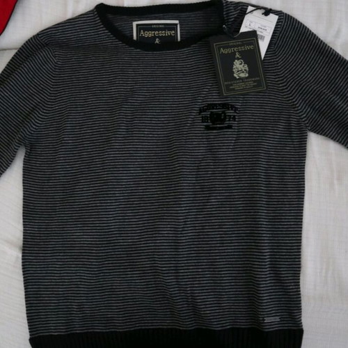 Aggressive sweater new, size L, black and gray