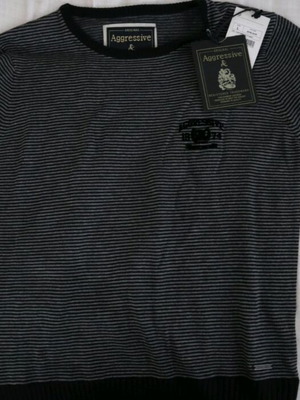 Aggressive sweater new, size L, black and gray