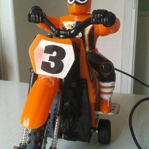 Racing motorcycle toy old wired remote control 22x17 cm