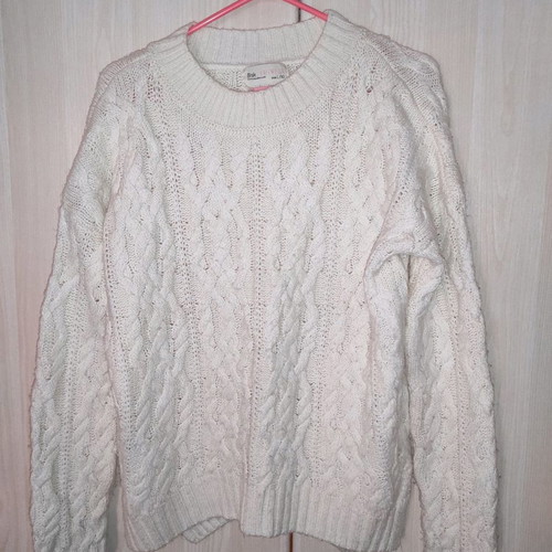 Knitted sweater used, white, size L